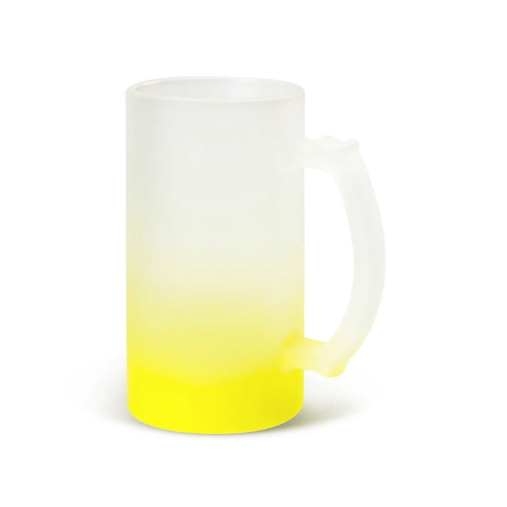 

2021trending gradient Frosted Glass Beer Mug for Sublimation 16oz Colorful Blanks Transparent Wholesale freely sample, 8 colors