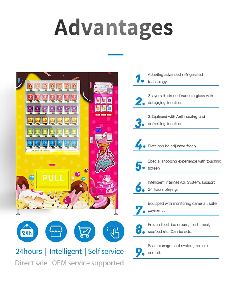 Tcn Automatic Frozen Food Vending Machine Ice Cream Vending Machine