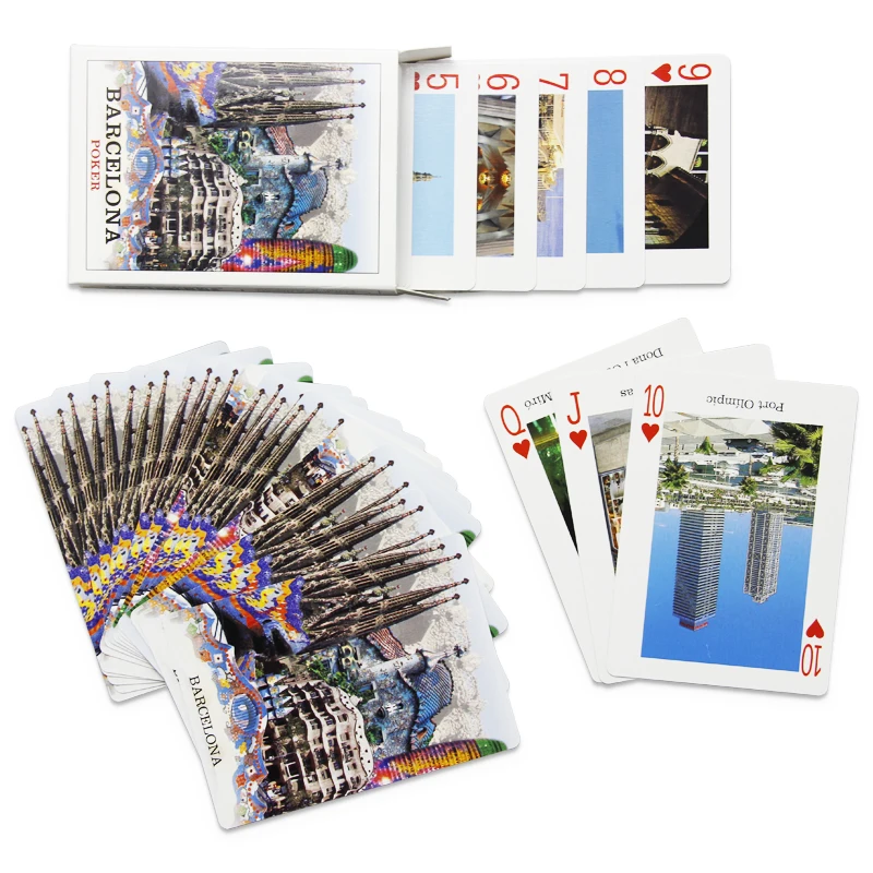 

Tourist souvenir both sides custom printed poker cards paper gold foil printing waterproof playing card, Cmyk 4c printing and oem