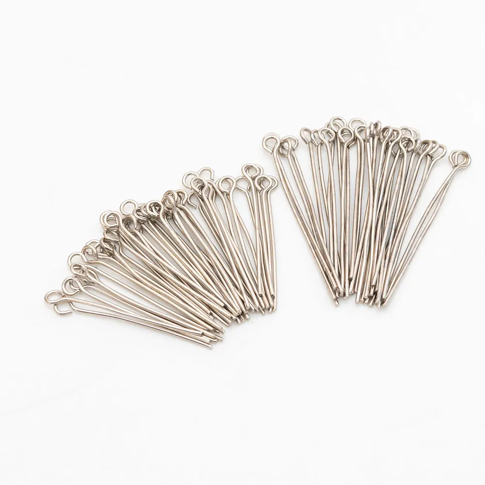 

28 35 mm silver eyes pin Needles sharp eye pins diy jewelry accessories making Metal Head Pin Beads Jewelry Making Connector, Nickle
