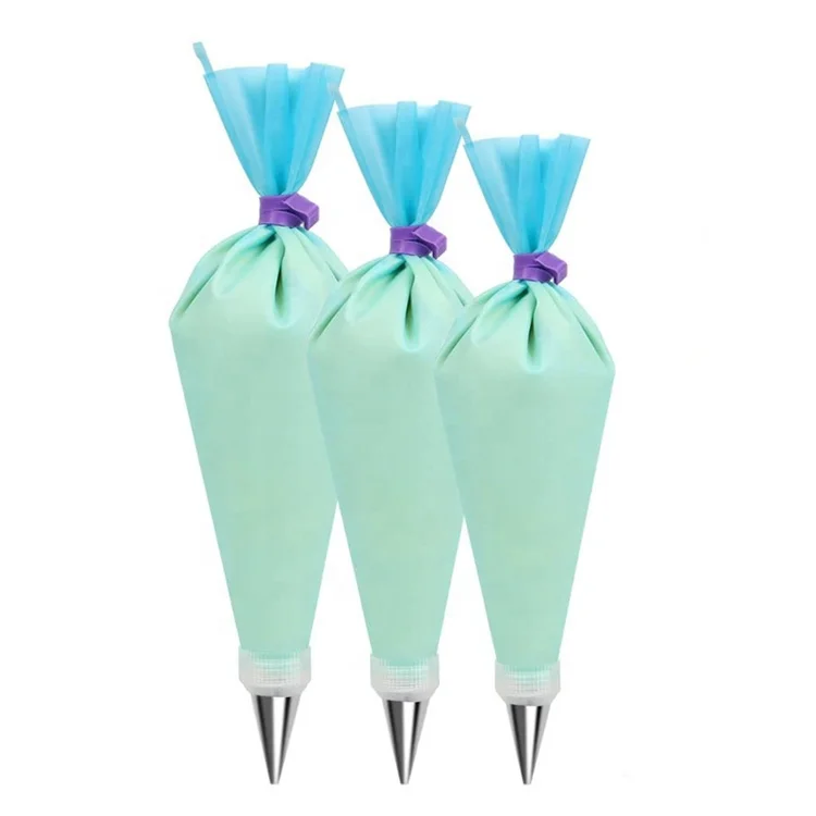 

Wholesale custom 14 inch baking decorating eva pp silicone reusable cake pastry icing piping nozzles bag set, Blue