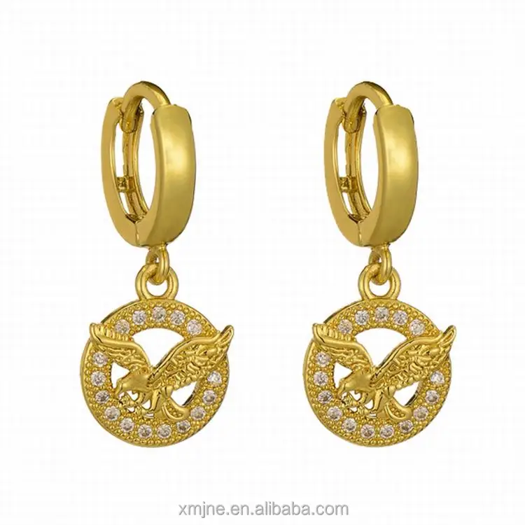 

Eagle Seagull Earrings Female Copper Micro-Inlaid Zircon Vintage Gold Earrings