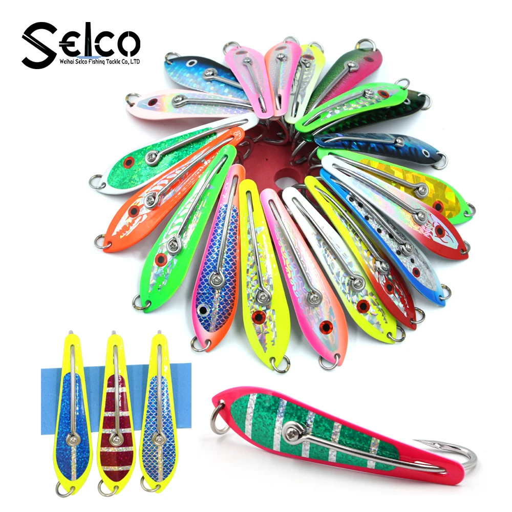 

China factory wholesale 316 Stainless Steel single hook Mackerel fishing spoon lure 2"/3"/3.5"/4"/5"/5.5"/6"/7", More than 200 different colors