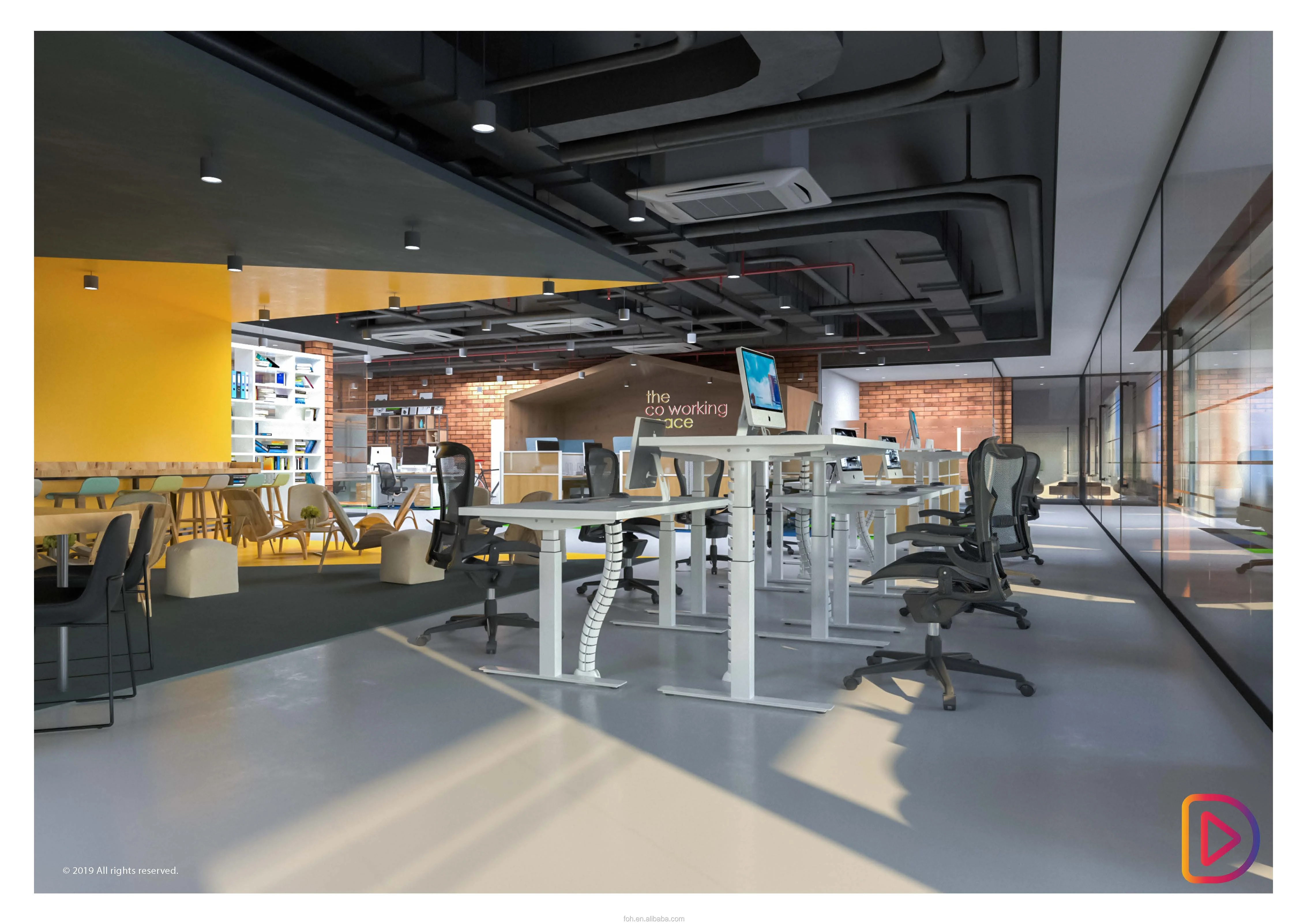 The High End Coworking Office Cluster Workstations Cubicle Desk Table