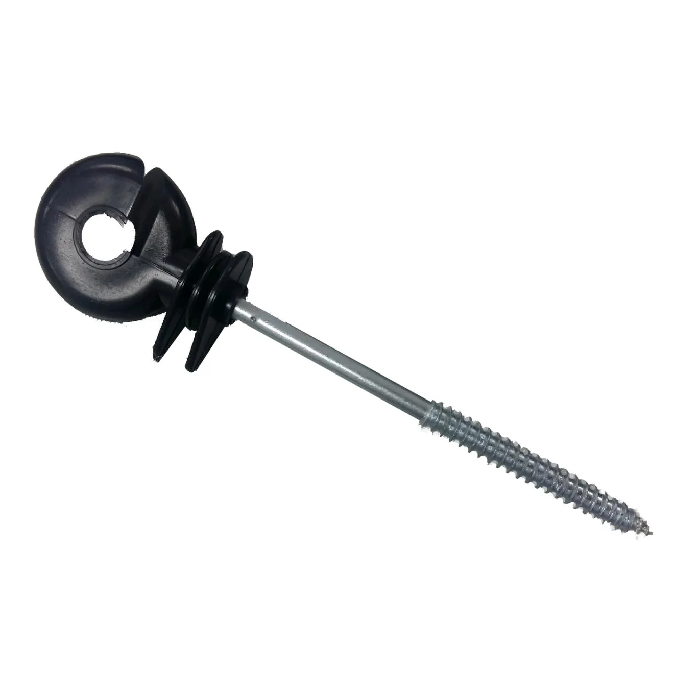 

Factory Direct Supply Electric Fence Wood Post Insulator Screw-in Offset Insulator for 5mm Poly Wire, White, black, yellow or can be customized