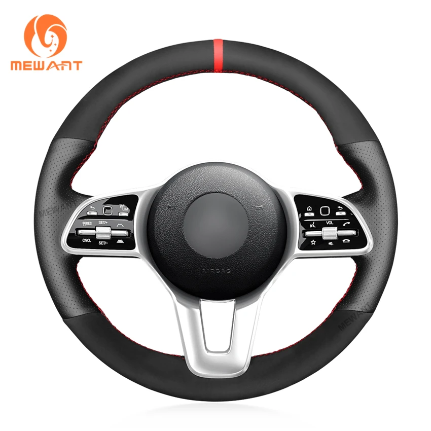 

Hand Sewing Soft Suede PU Leather Steering Wheel Cover for Mercedes-Benz A-Class E-Class W177 W205 C118 W213 W463 W167 Sprinter