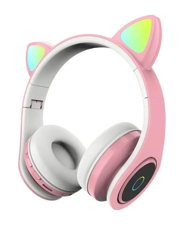 

2021New product Cute cat ear stereo gaming headset BT wireless headset earplugs