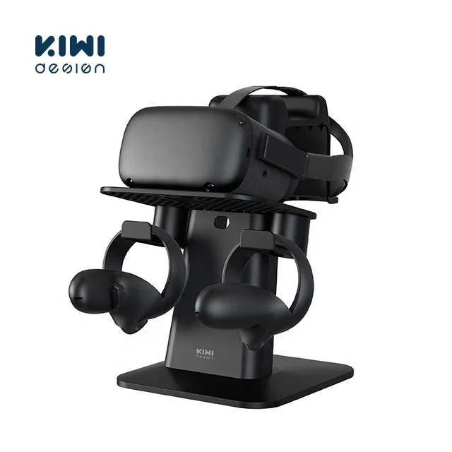 

KIWI design VR Stand Headset and Controllers Holder For Oculus Quest1/Oculus Quest2/Valve Index/HP Reverb G2, Black