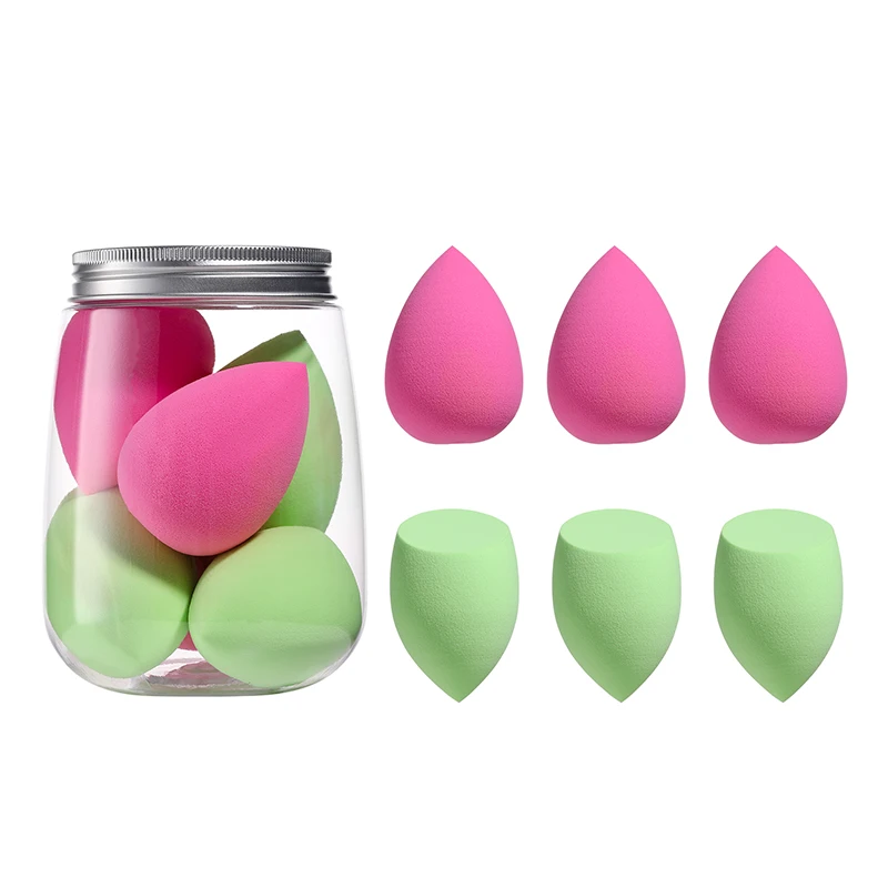

6PCS Latex Free Beauty Makeup Sponge Super Soft Private Label Esponja Para Maquillaje Wholesale Make Up Sponge With Holder, Picture/custom color makeup brushes