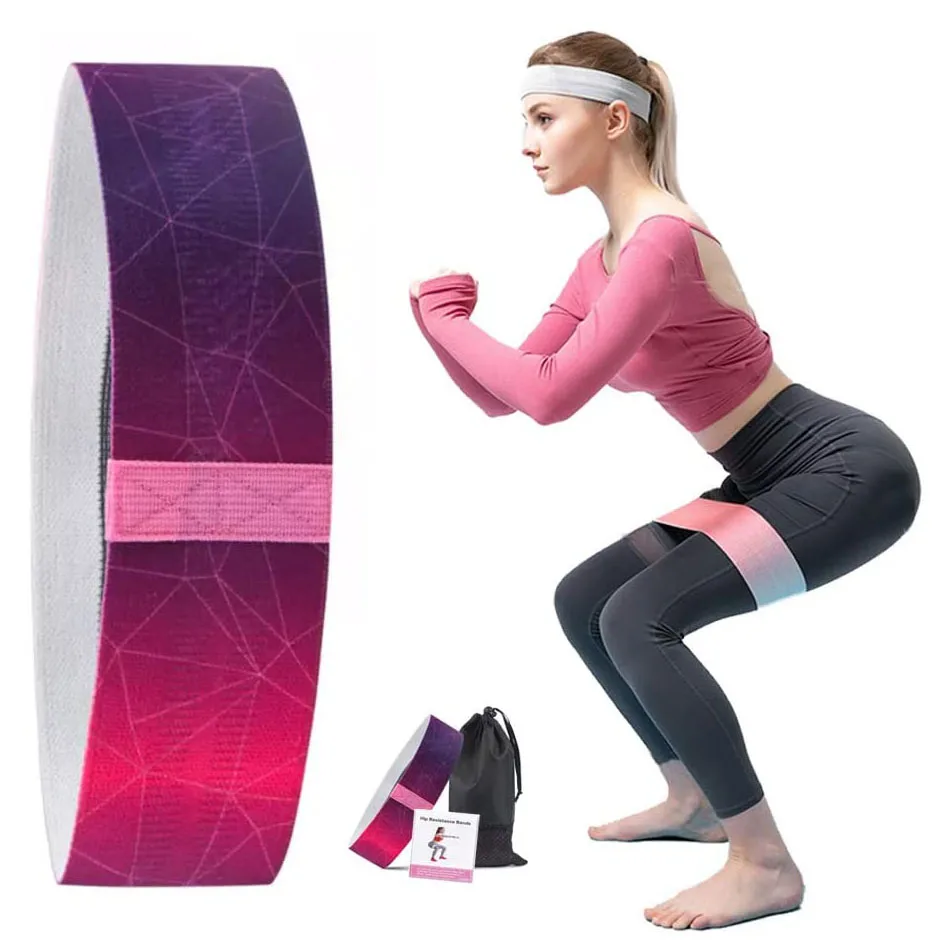

Amazon best selling 3 sizes of non slip hip resistand band Fitness Booty bands for Legs and Butt-Gradient Color, Camouflage purple/pink/green