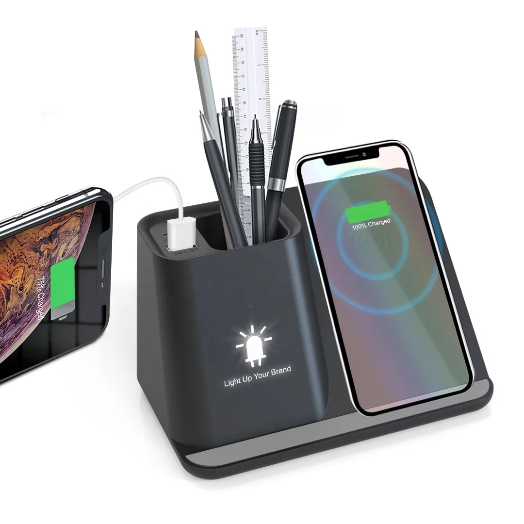 

10W Wireless Phone Charger Pencil Desk Organizer Compatible with Galaxy and Qi-Enabled Phones