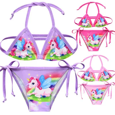 

New children's clothing bikini unicorn girl swimsuit bikini suit children swimwear kids girls, Photo color