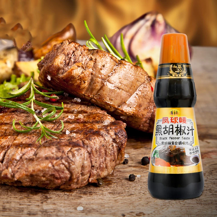 
Low price black pepper sauce beef seasoning steak sauce 