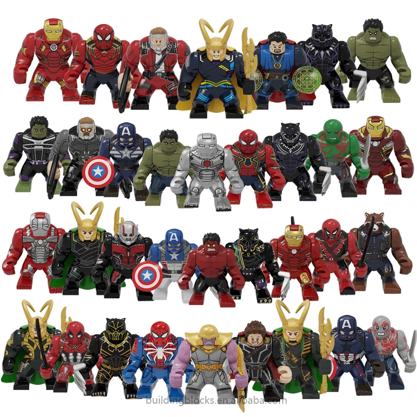 

All PG Big Model Block Loki Spider Iron Thor Super Heroes Man Movie Character Building Block Figure Children Plastic Toy