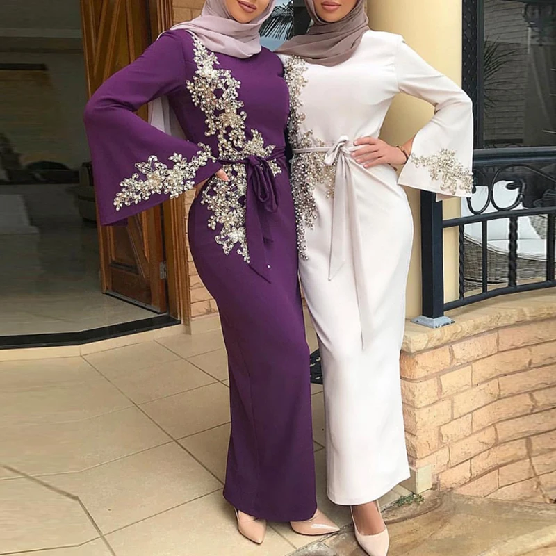 

M-3XL Islamic Abaya Dresses Women Arab Ladies Caftan Kaftan Malaysia Abayas Dubai Turkish Ladies Clothing Women Muslim Dresses, Can be customized