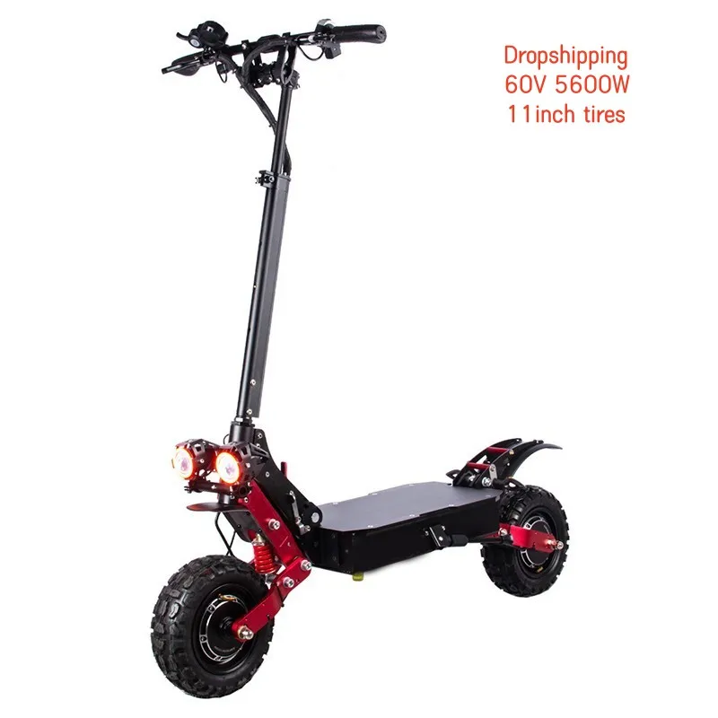

US STOCK 50mph 80km/h e-scooter 11 inch big wheel 60v fast off road dual motor 5600w e escooter adult electric scooter with seat