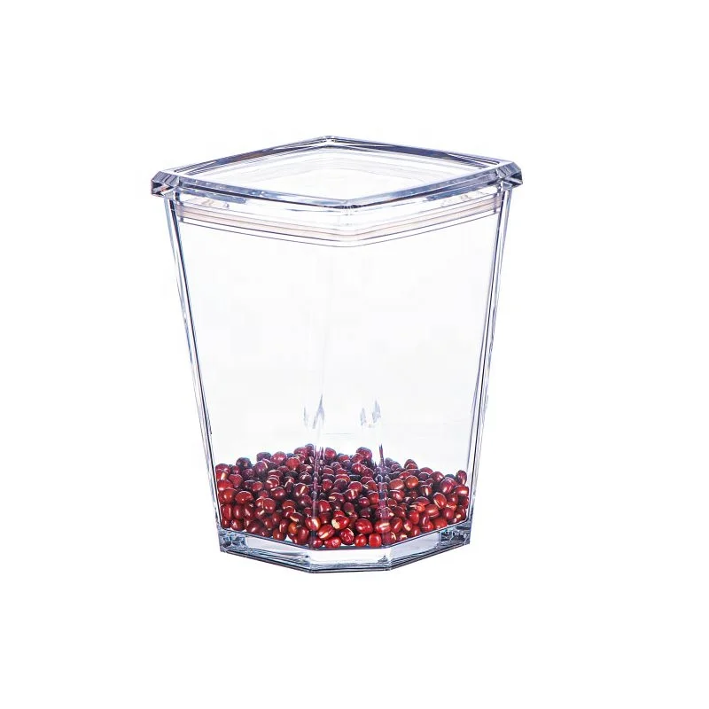 

5622 840ml Kitchen Storage Plastic Sealing Bottle Food Preservation Container Coarse Cereals Grains Jar Airtight stackable Jar, Clear