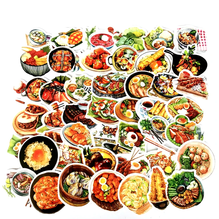 

47PCS/Bag International Food Planer Sticker Pack Food Diary Sticker, Handmade Food Dishes Stickers, Meal, Multiple colour