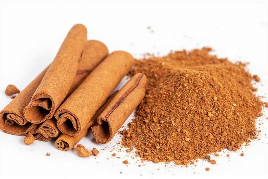 Delicate, light brown cinnamon sticks arranged neatly