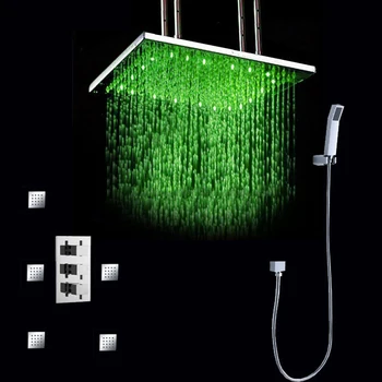 Led 3 Farbe Andern Badezimmer 20 Zoll Decke Regen Dusche Kopf Set