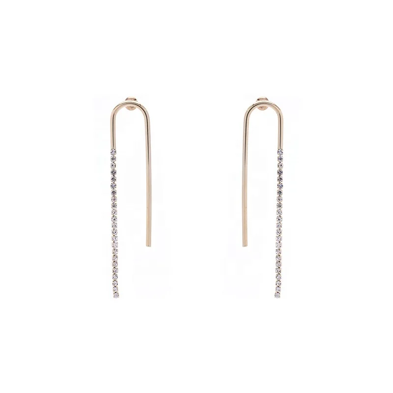 

Geometric Long Tassel Dangle Earrings for Women Elegant U Shape Drop Earrings Fashion Jewelry