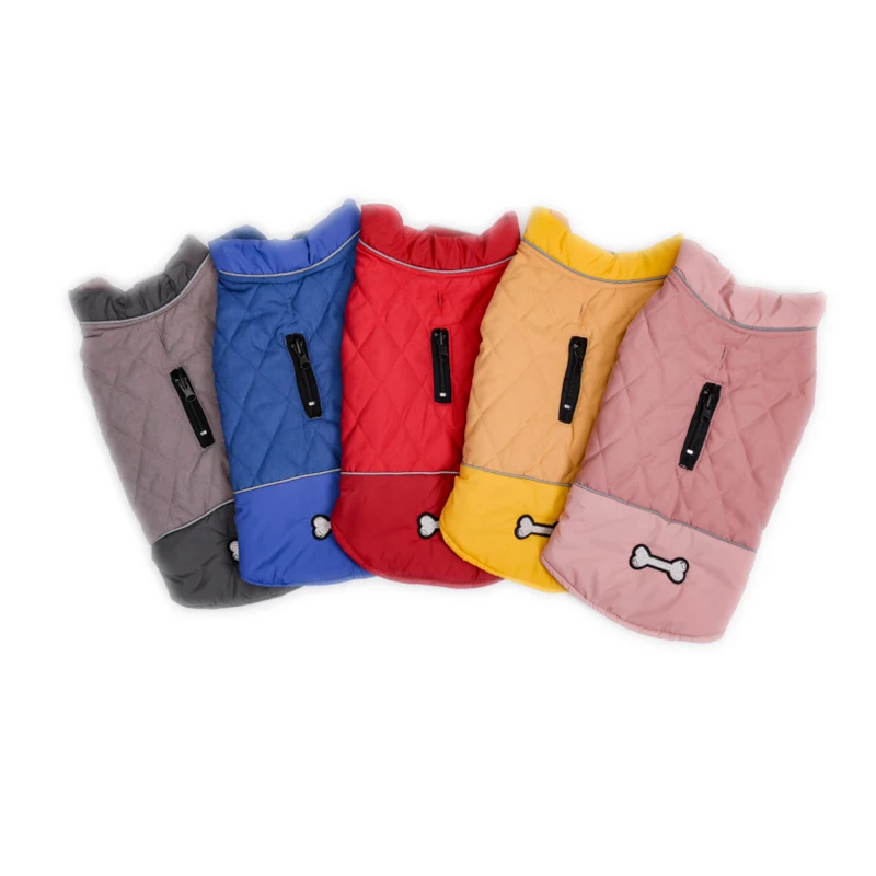Super September Reversible Waterproof Bone Coat Zipper Design Pet Clothing Dog Clothes Warm Dog Coat Winter