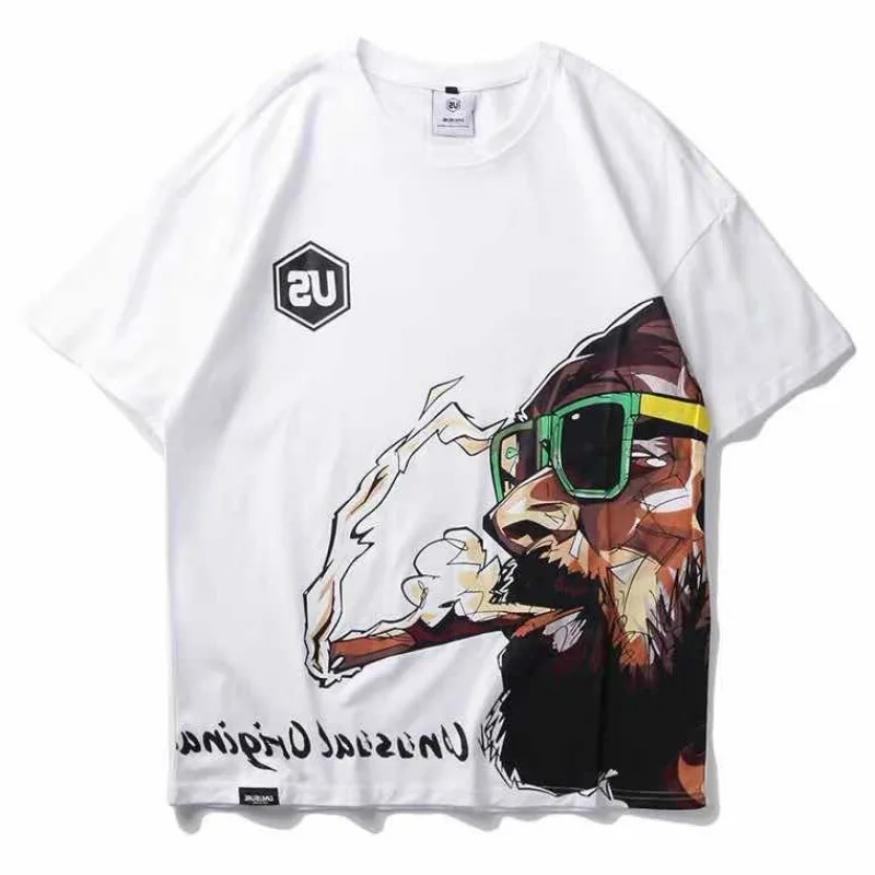 

IHJ3667 Summer young men clothes loose white trend short-sleeved T-shirt