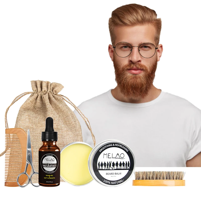 

Private Label Costom Logo Beard Men Hair Care Facial Hair Remover Growth Grooming Kit Oil Beards Set For Man