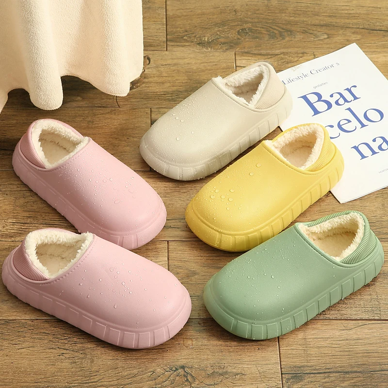 

2021 new EVA waterproof non-slip cotton shoes autumn and winter warm slippers