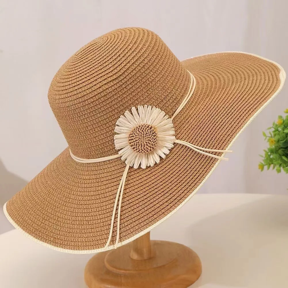 Large Brim Unisex Bucket Hat New Summer UV Protection Sunshade Foldable Beach Seaside Sun Hat Women's Fashion Character Paper