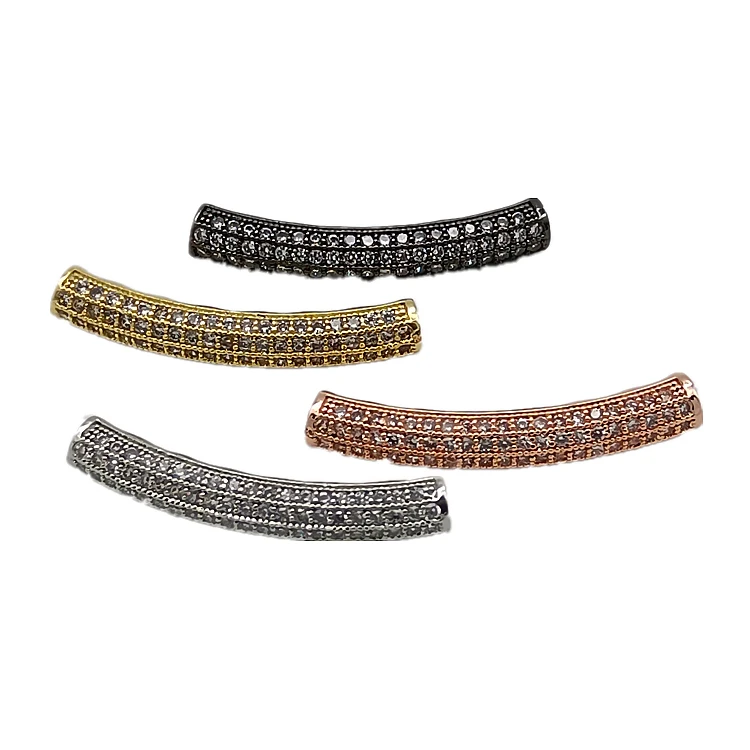 

CZ Tube Beads Long Tube Brass Beads DIY Jewelry Charms Earrinh Parts Pave Charms Boncuk Bead Accessories for Jewellery Making, Gold/rose gold/platinum/black