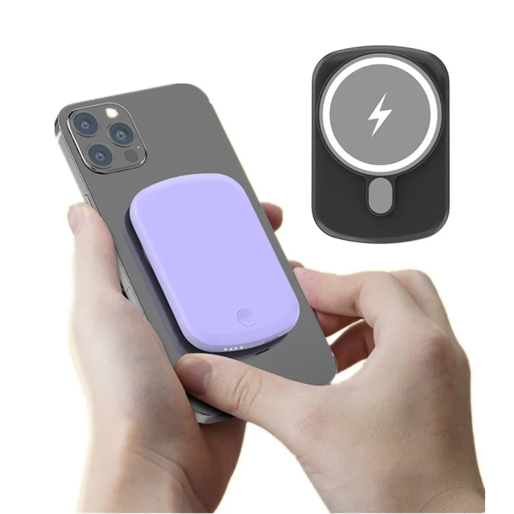 

Newest Mini Portable Charger 5000mah Type C Pd Powerbank Magnetic Wireless Charging Power Bank, Black ,pink ,purple,white,blue