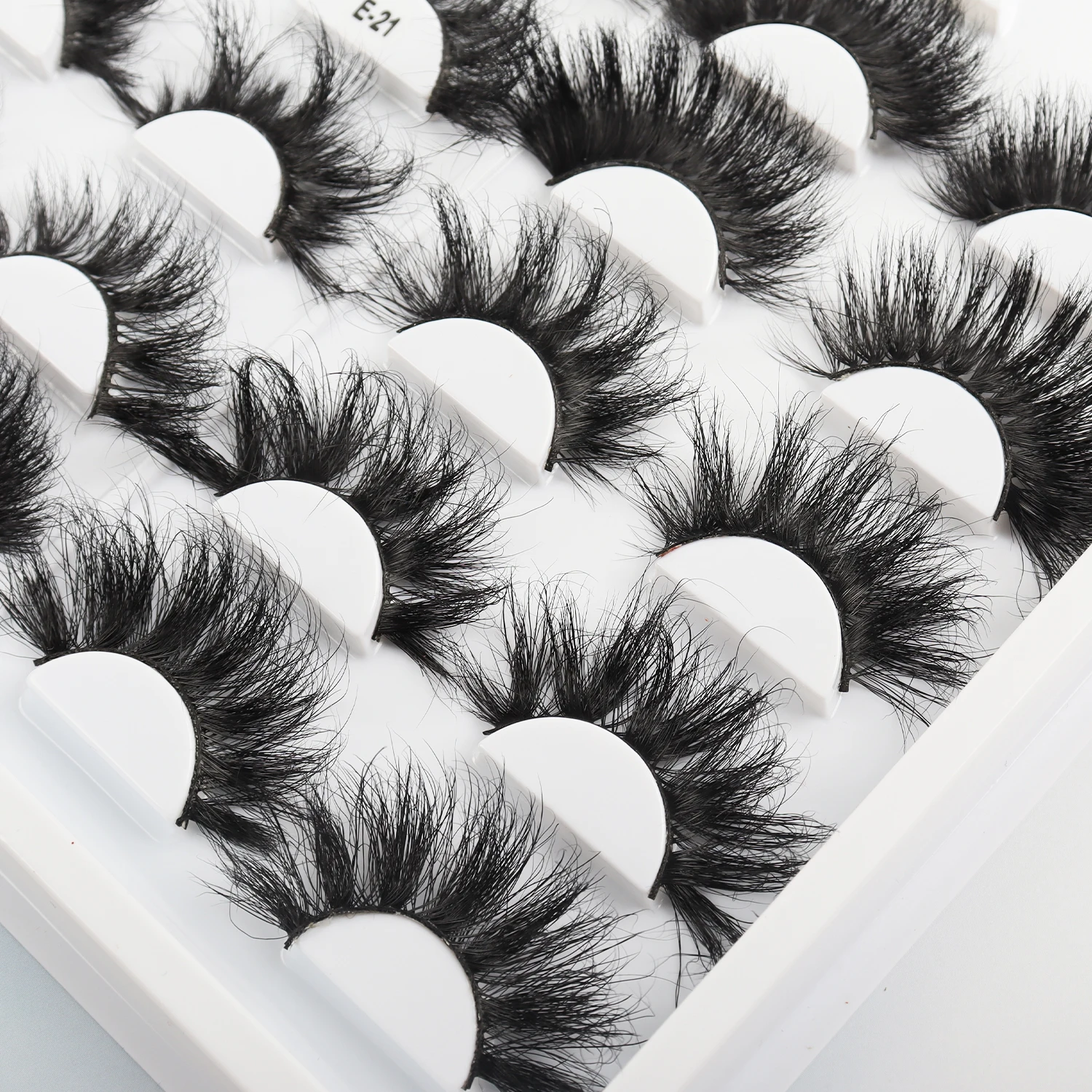 

wholesale 25mm 3d 5d mink silk false lashes packaging vendor full strip 3d faux mink lashes boxes custom logo, Natural black