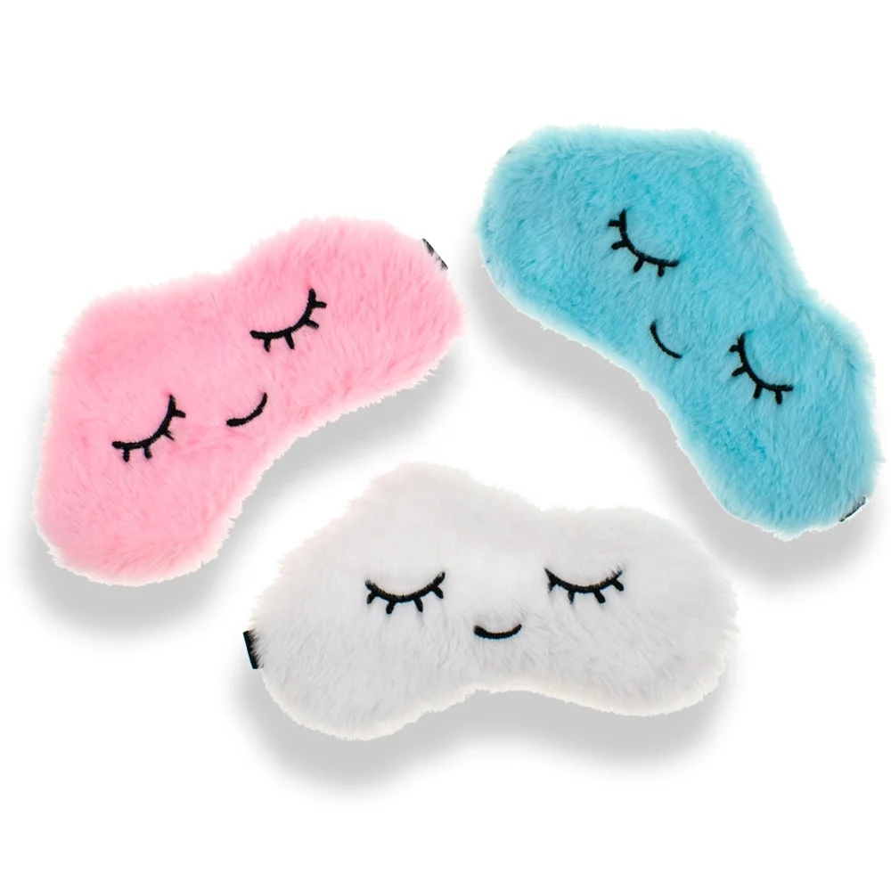 

Adjustive Cloud Plush Eye cover Blindfold Cartoon Sleep Eye Mask for Girlfriend Gifts for Travelling for Remove Dark Circles, White;blue;pink