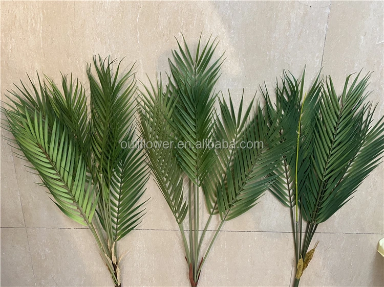 M3090 Green 7heads Large Artificial Plastic Palm Leaves Tree Outdoor