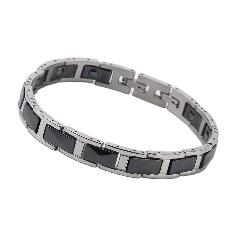 

Mens Office Stainless Steel Bracelet Bangles Black Link Ceramic Bracelets Magnetic bracelet