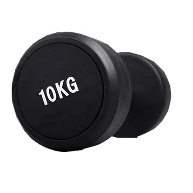 

Top Quality Factory Fitness Equipment Black Rubber Coated Round Dumbbell