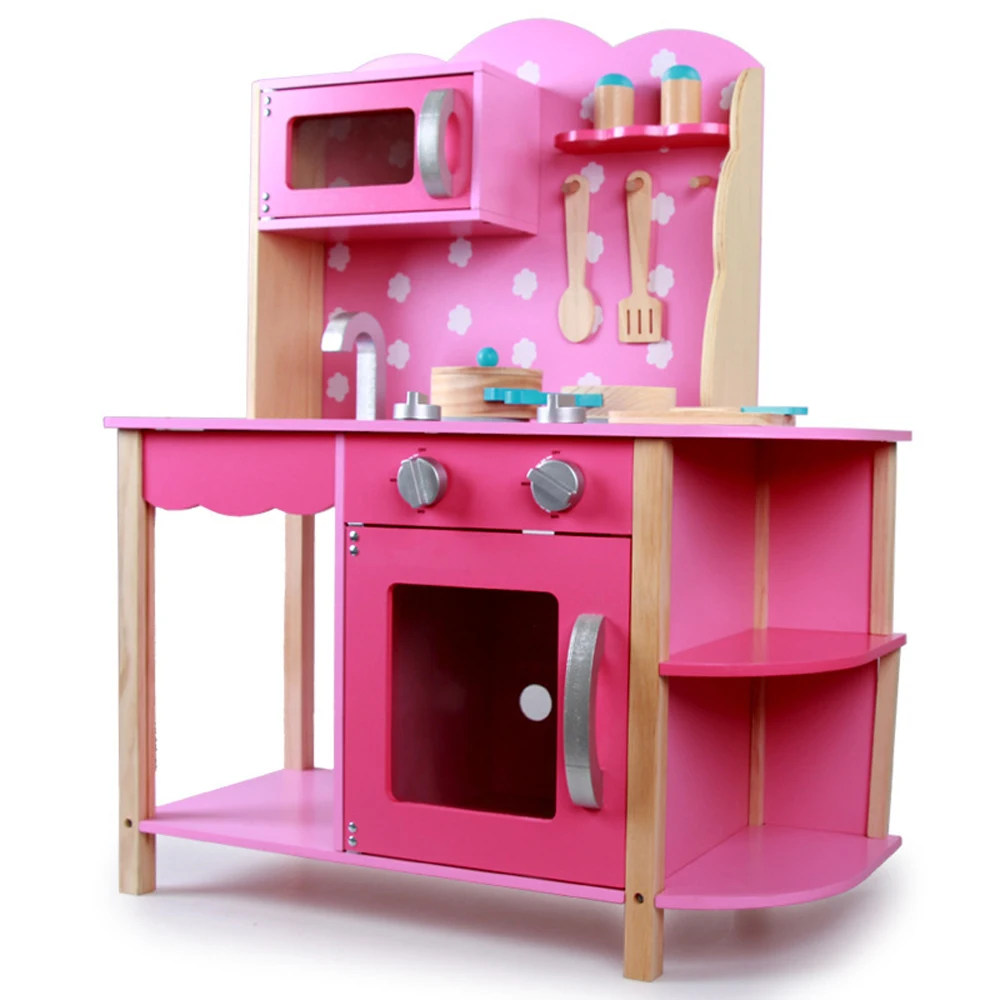 2020 New Product Large Wooden Kids Kitchen Set Cooking Toy Role Pretend Play Toys For Children
