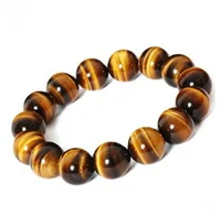 

Wholesale natural quartz crystal stone beads bracelet men 14mm tiger eye bracelets