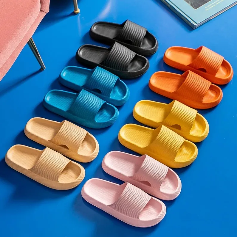 

Women Thick Platform Summer Beach Soft Sole Men Ladies Indoor Bathroom Anti-slip Shoes Eva Slippers Custom Logo Slide Sandals, Colors