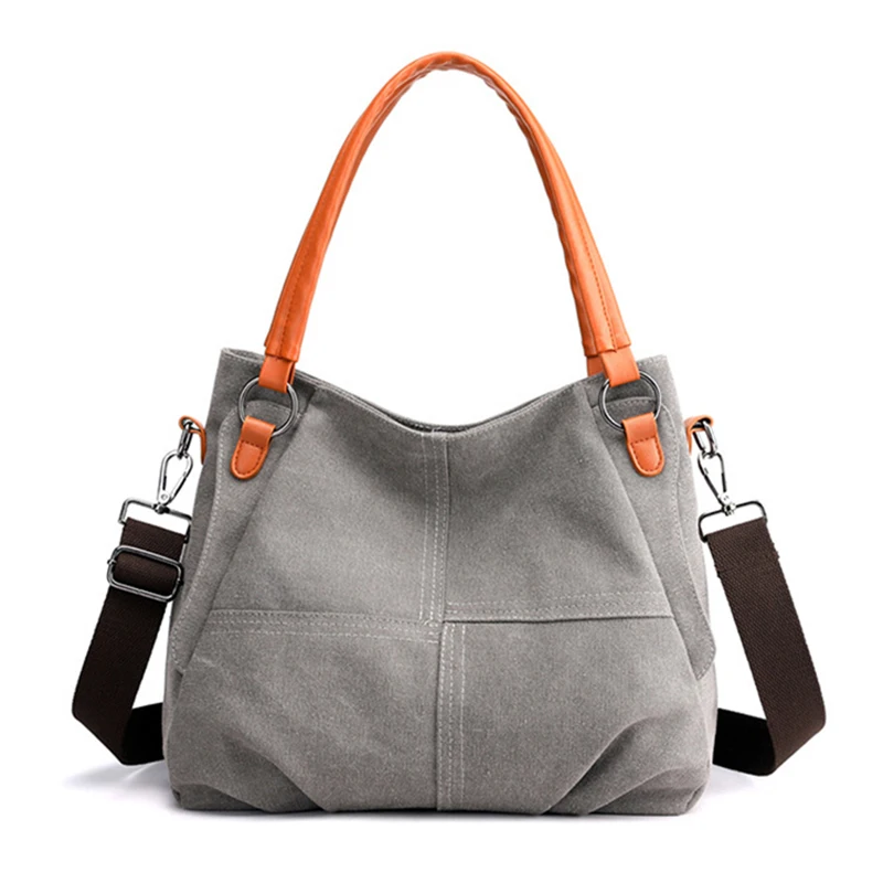 

2021 New Ladies Shoulder Bag Simple Solid Color Multifunctional Handbag Korean Version Large Capacity Casual Diagonal Canvas Bag