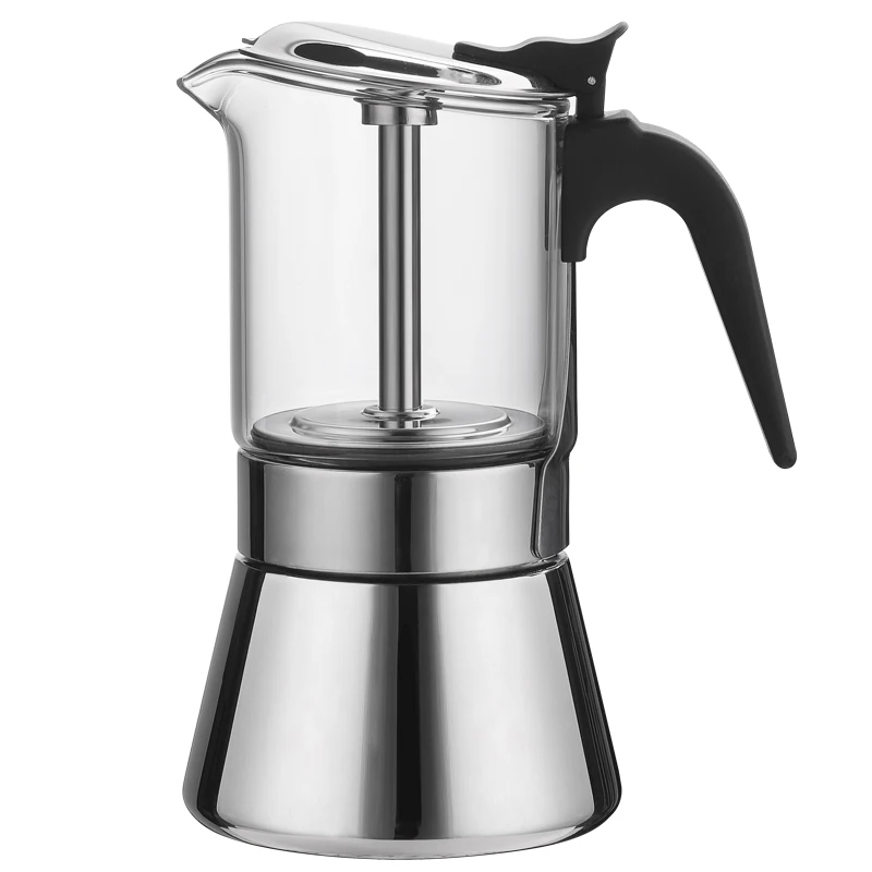 

New Design High Borosilicate Glass Booster Valve Household Hotel Espresso Double Valve Moka pot