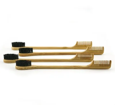 

Custom Large Edge Control Baby Hair Eyebrow Brush Gentle Boar Bristle Wooden Bamboo Edge Brush