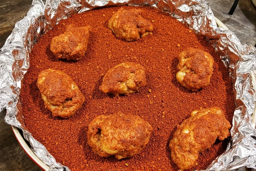 Sprinkling smoked paprika over raw beef