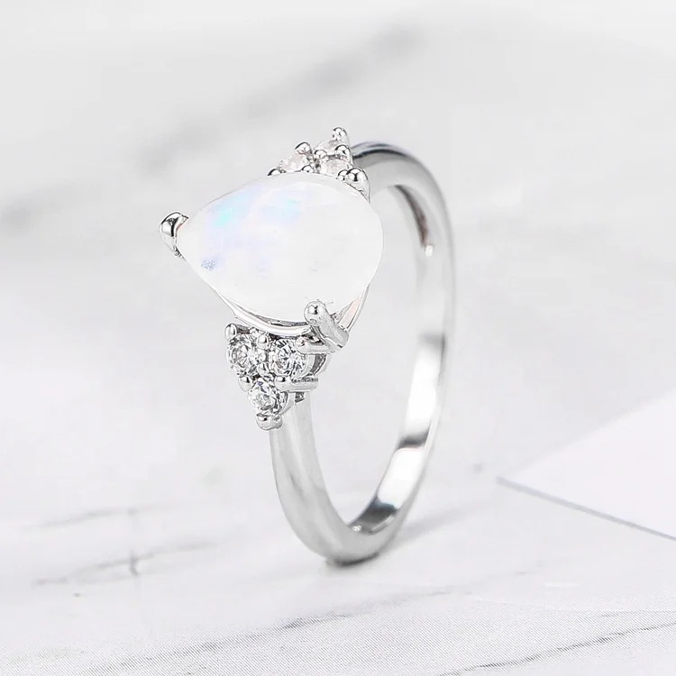 

Moonstone gold ring moonstone engagement ring moonstone 925 sterling silver ring, Customer request