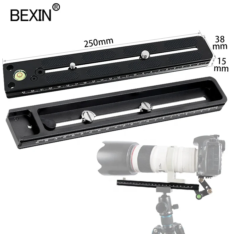 

BEXIN B250-38 quick release plate telephoto support long lens slide rail bracket tripod camera plate Compatible with Arca Swiss