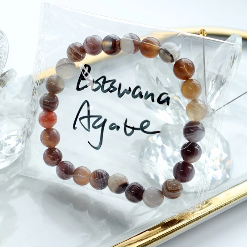 

Fashion Botswana Agate Anxiety Charm Stone Stretch Chakra Bracelet For Couple Beads Relief Friendship Bracelet Custom Wholesale