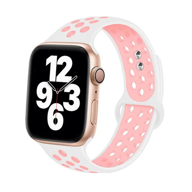 

Keepwin Luxury Sport Rubber Watch Band for Apple Nike 44mm 42mm 40mm apple watch 7 45 mm band for iwatch 6 5 4 SE, Multi colors