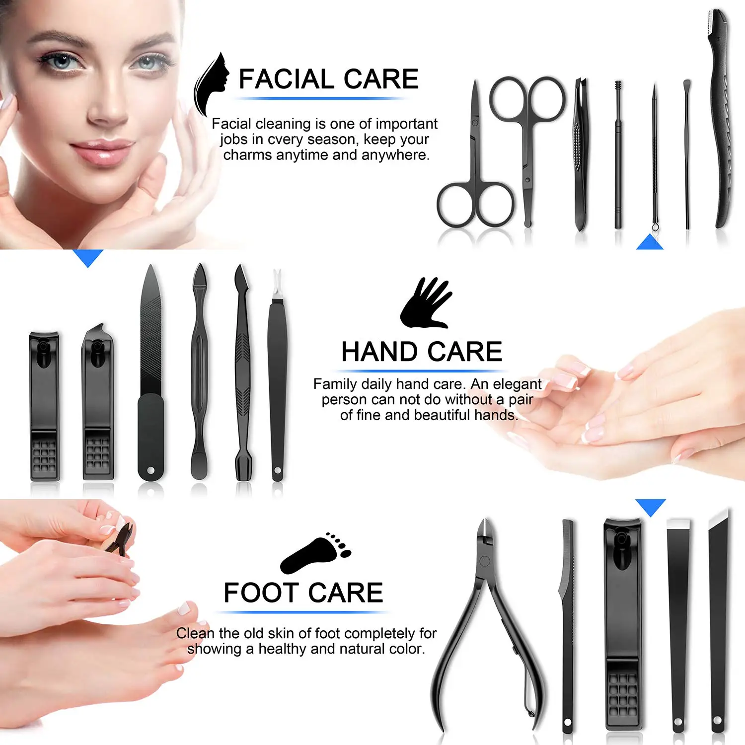 18 In 1 Grooming Kit Stainless Steel Professional Pedicure Set Updated 2019 Version Manicure Set.jpg