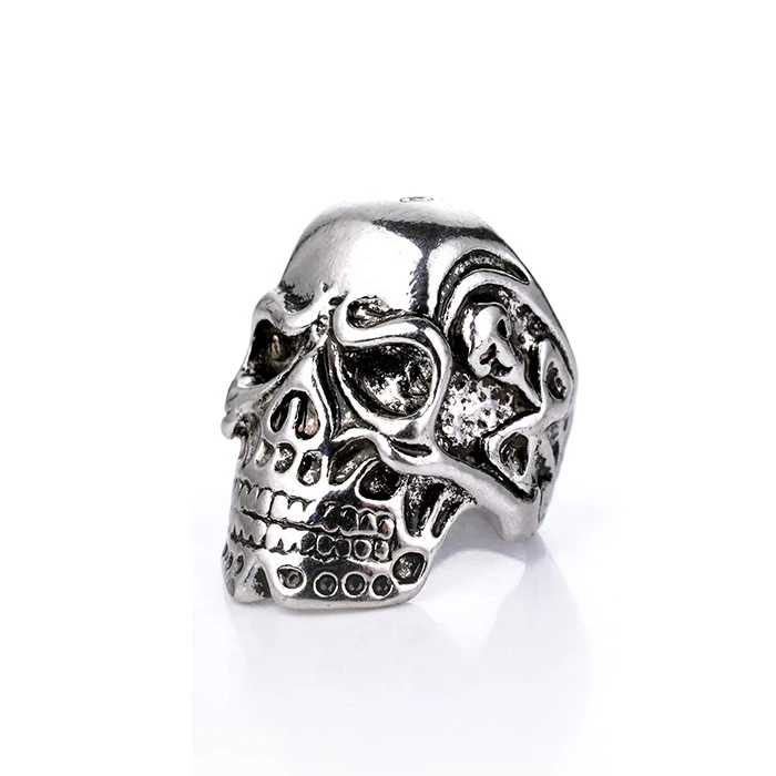 

JUHU 2021 simple hollowed-out rings gold trend fashion popular men's skeleton rings wholesale skull rings for men